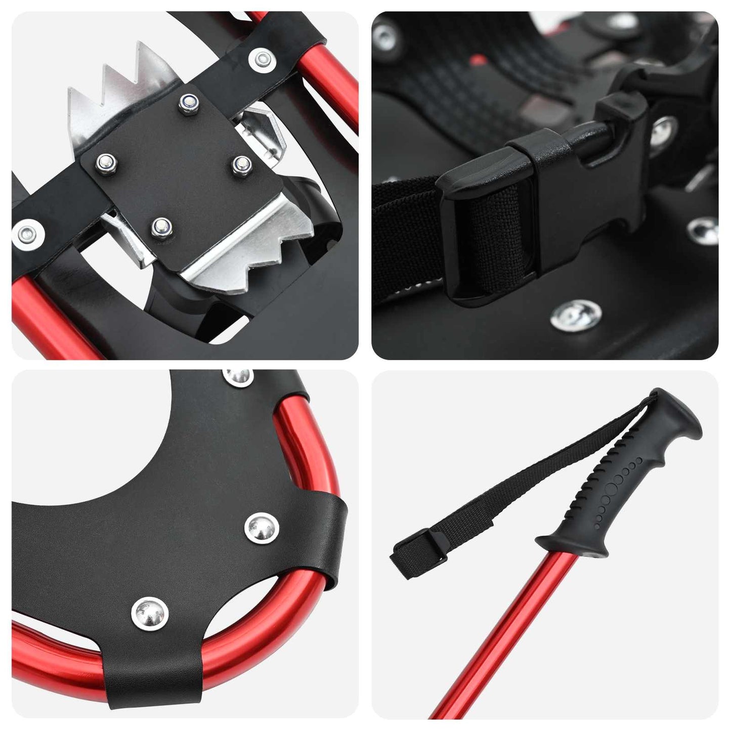3 in 1 Snowshoes Red and Black 78.5 x 22 cm Aluminum and HDPE