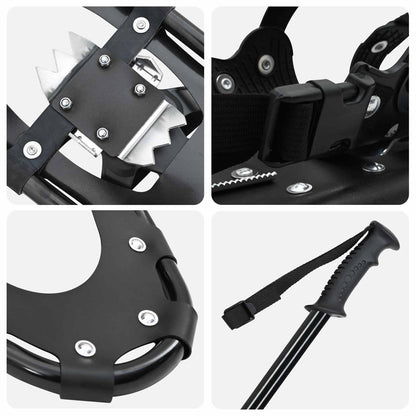 3 in 1 Snowshoes Black 78.5 x 22 cm Aluminum and HDPE