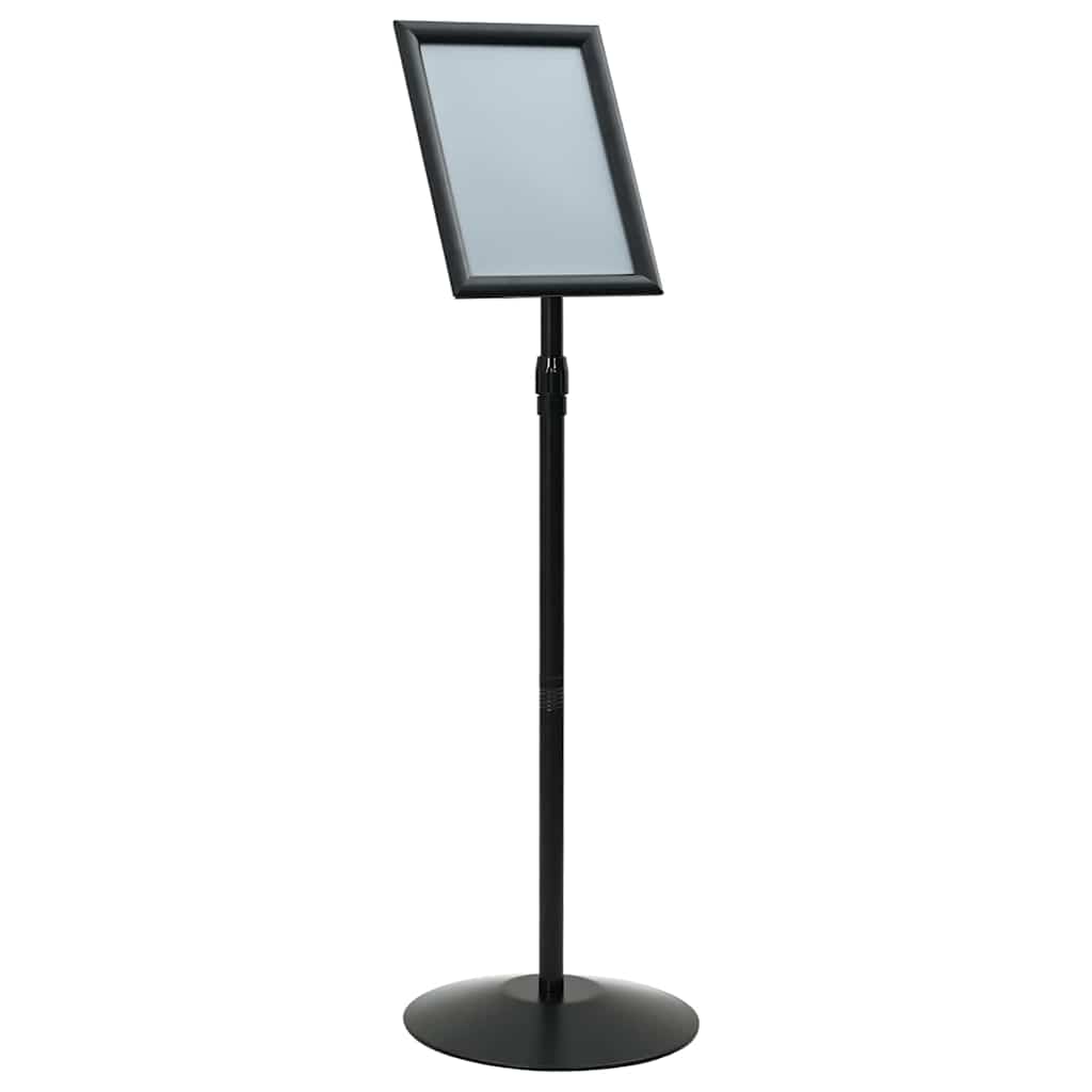 Pedestal Poster Stand Height Adjustable Silver A3 PVC and Steel