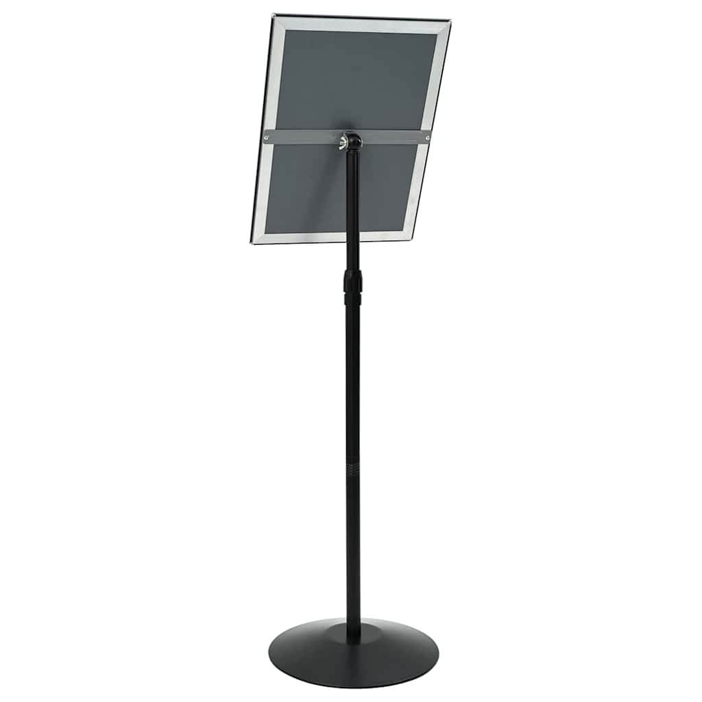 Pedestal Poster Stand Height Adjustable Silver A3 PVC and Steel