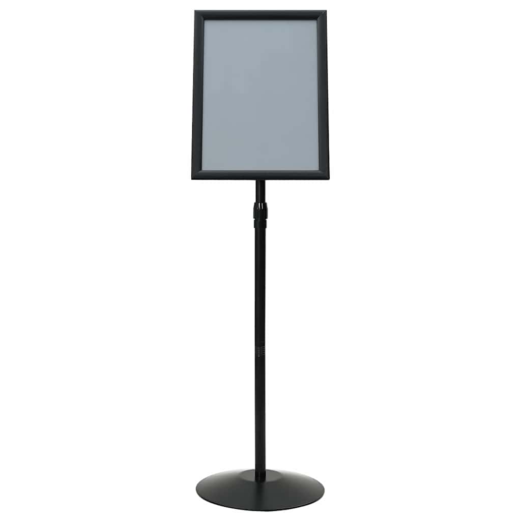 Pedestal Poster Stand Height Adjustable Silver A3 PVC and Steel
