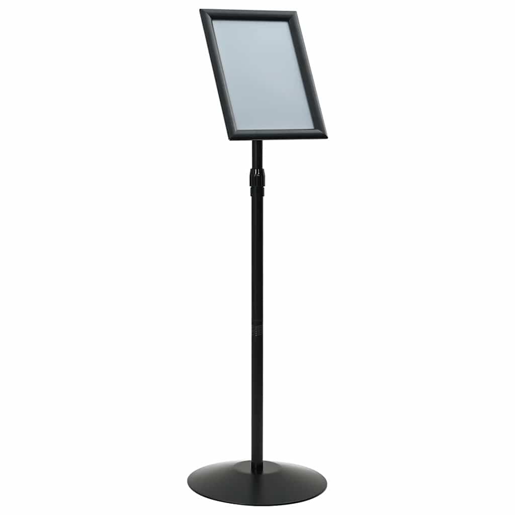 Pedestal Poster Stand Height Adjustable Silver A4 PVC and Steel