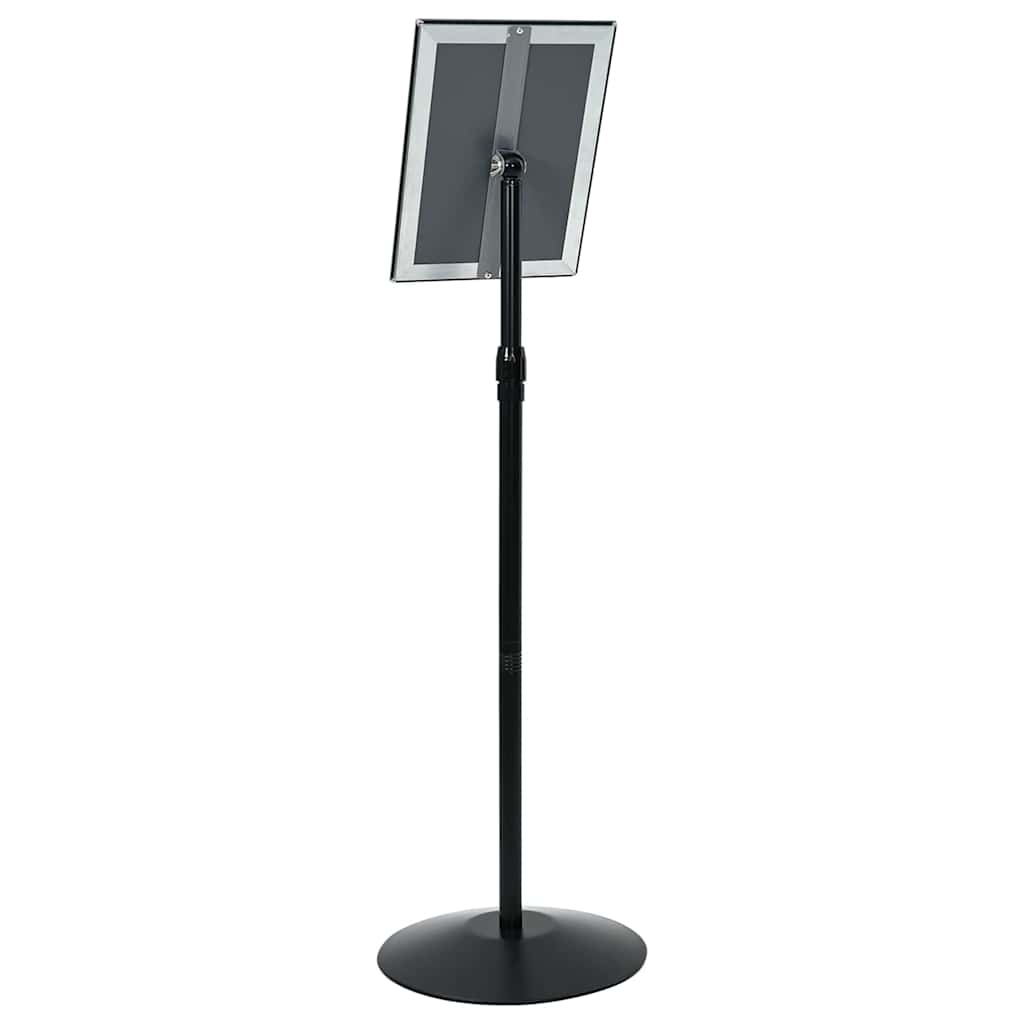 Pedestal Poster Stand Height Adjustable Silver A4 PVC and Steel