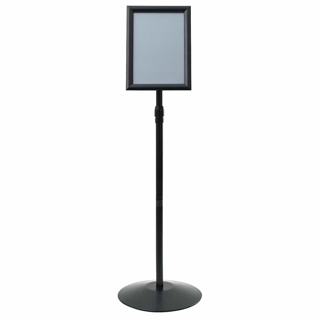 Pedestal Poster Stand Height Adjustable Silver A4 PVC and Steel