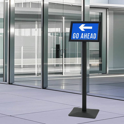 Pedestal Poster Stand A4 Cast Iron Black