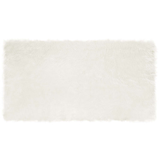 Faux Sheepskin Rug TAFALLA White 80 x 150 cm Polyester