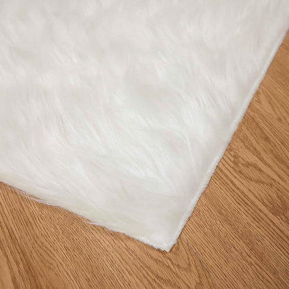 Faux Sheepskin Rug TAFALLA White 120 x 170 cm Polyester