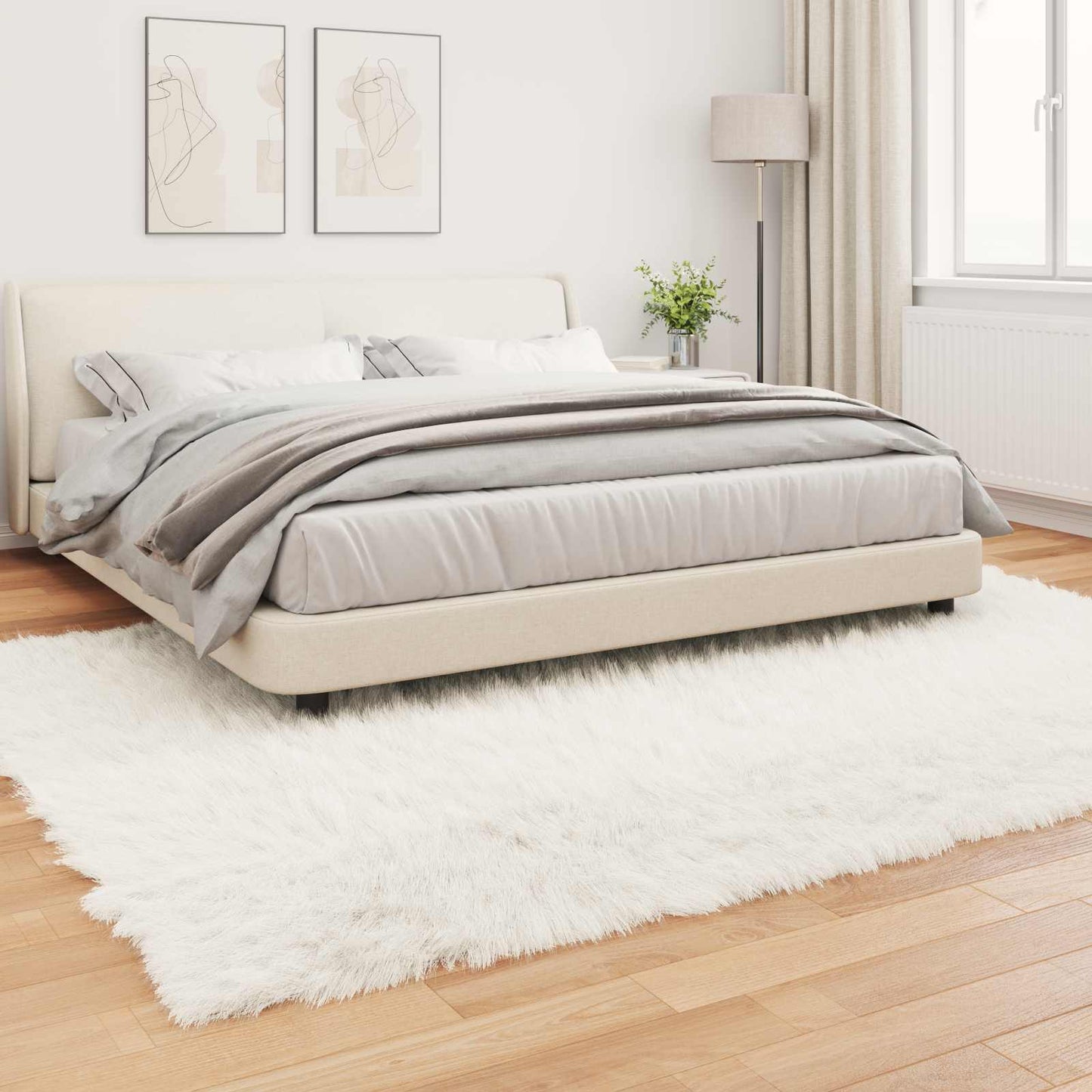 Faux Sheepskin Rug TAFALLA White 240 x 340 cm Polyester