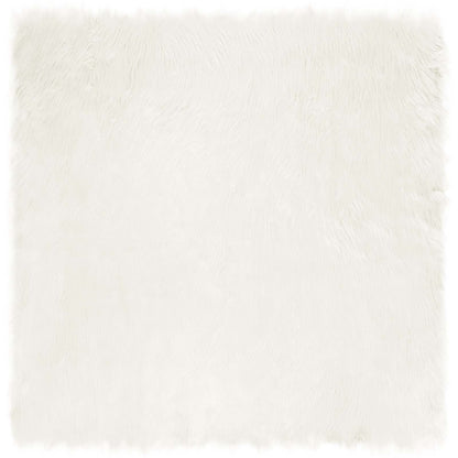 Faux Sheepskin Rug TAFALLA White 160 x 160 cm Polyester