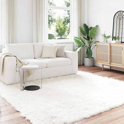 Faux Sheepskin Rug TAFALLA White 200 x 200 cm Polyester
