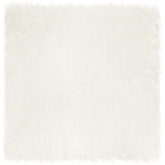 Faux Sheepskin Rug TAFALLA White 200 x 200 cm Polyester