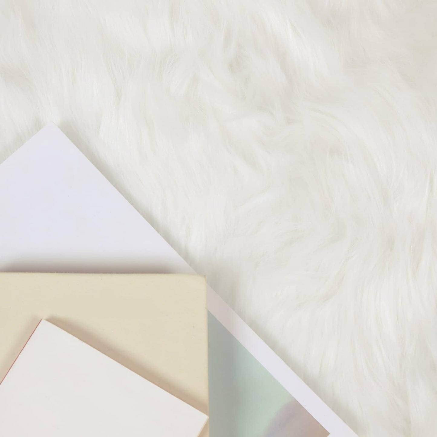 Faux Sheepskin Rug TAFALLA White 240 x 240 cm Polyester