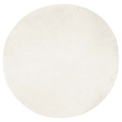 Faux Sheepskin Rug TAFALLA White Ø 80 cm Polyester