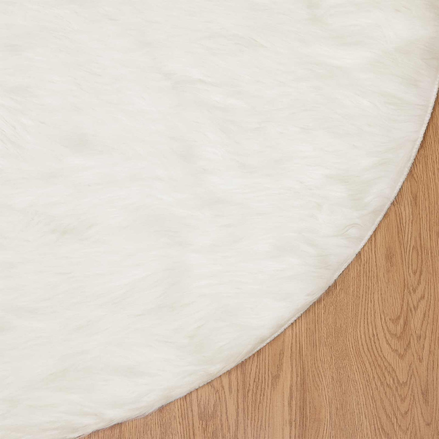 Faux Sheepskin Rug TAFALLA White Ø 100 cm Polyester