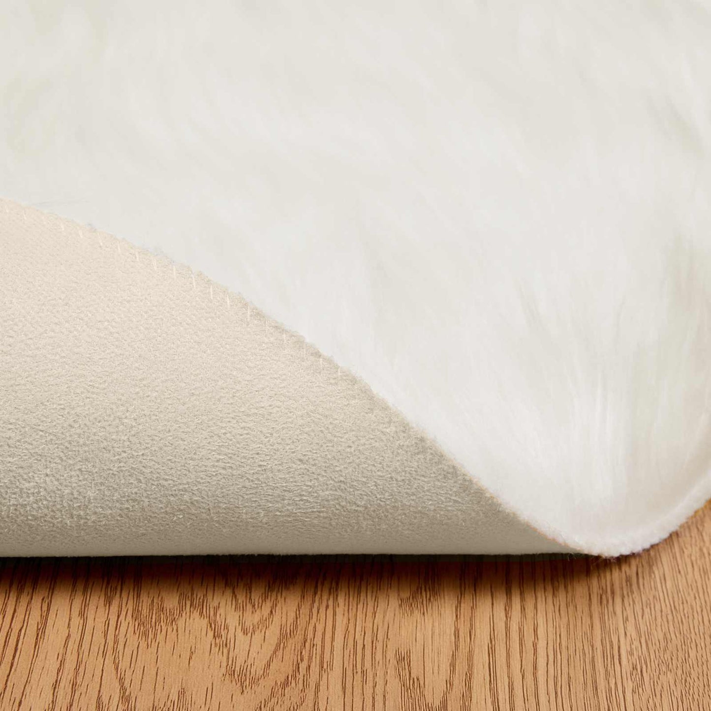Faux Sheepskin Rug TAFALLA White Ø 160 cm Polyester