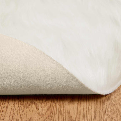 Faux Sheepskin Rug TAFALLA White Ø 160 cm Polyester