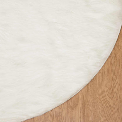 Faux Sheepskin Rug TAFALLA White Ø 160 cm Polyester