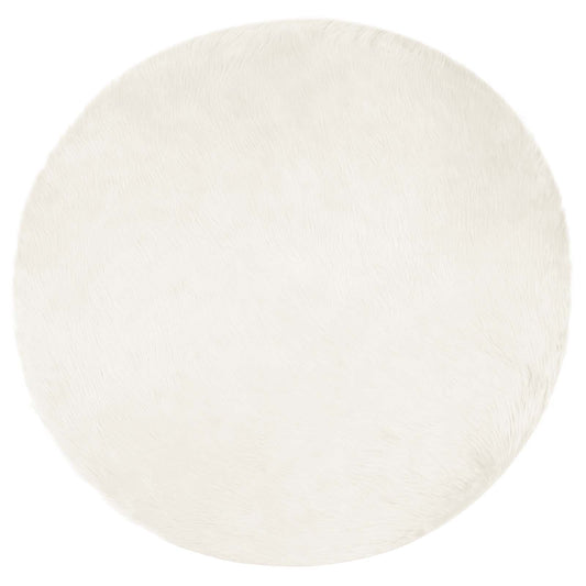 Faux Sheepskin Rug TAFALLA White Ø 160 cm Polyester