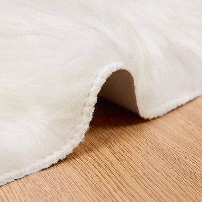 Faux Sheepskin Rug TAFALLA White Ø 200 cm Polyester