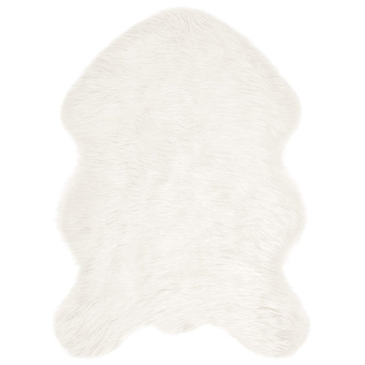 Faux Sheepskin Rug TAFALLA White 60 x 90 cm Polyester