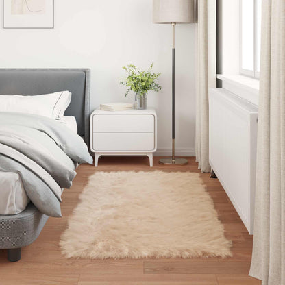 Faux Sheepskin Rug TAFALLA Beige 60 x 110 cm Polyester