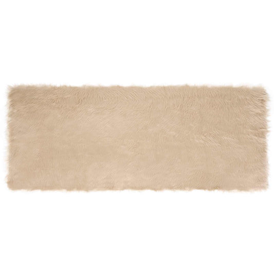Faux Sheepskin Rug TAFALLA Beige 80 x 200 cm Polyester