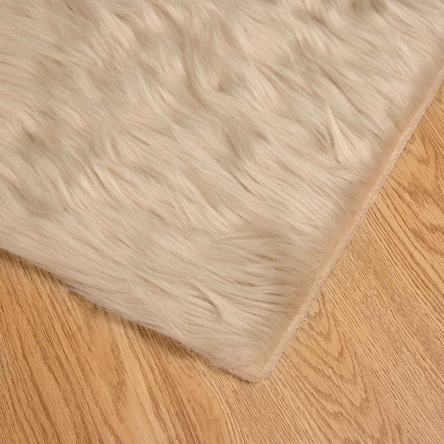 Faux Sheepskin Rug TAFALLA Beige 120 x 170 cm Polyester