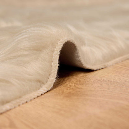 Faux Sheepskin Rug TAFALLA Beige 200 x 280 cm Polyester