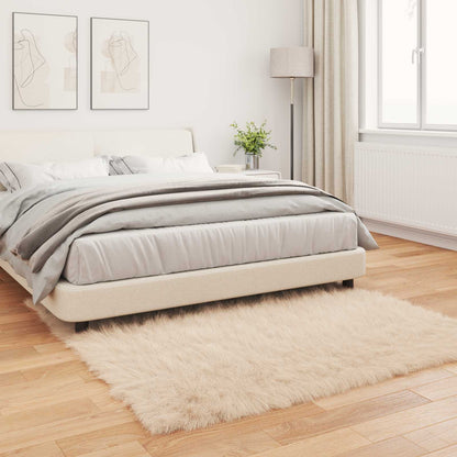Faux Sheepskin Rug TAFALLA Beige 160 x 160 cm Polyester