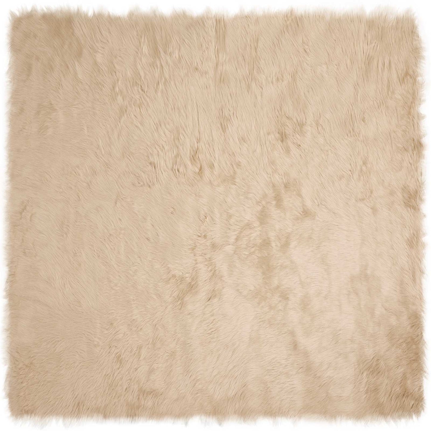 Faux Sheepskin Rug TAFALLA Beige 160 x 160 cm Polyester