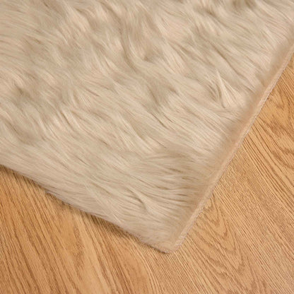 Faux Sheepskin Rug TAFALLA Beige 240 x 240 cm Polyester