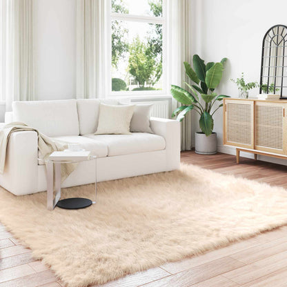 Faux Sheepskin Rug TAFALLA Beige 240 x 240 cm Polyester