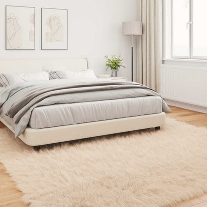 Faux Sheepskin Rug TAFALLA Beige 240 x 240 cm Polyester