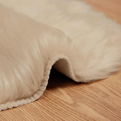 Faux Sheepskin Rug TAFALLA Beige 50 x 80 cm Polyester
