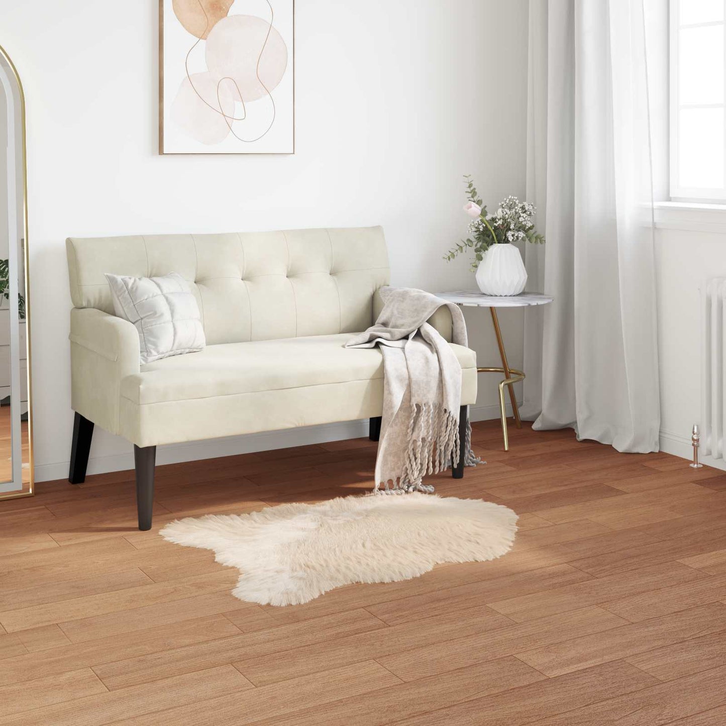 Faux Sheepskin Rug TAFALLA Beige 60 x 90 cm Polyester