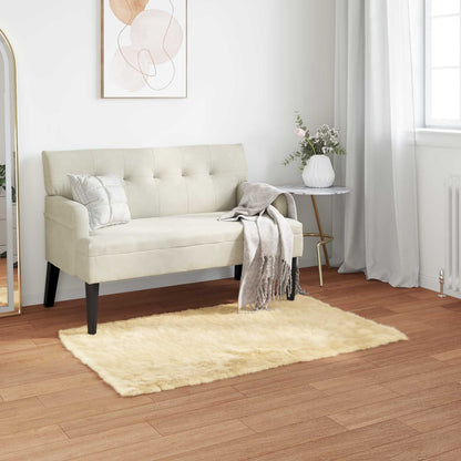 Faux Sheepskin Rug TAFALLA Cream 60 x 110 cm Polyester