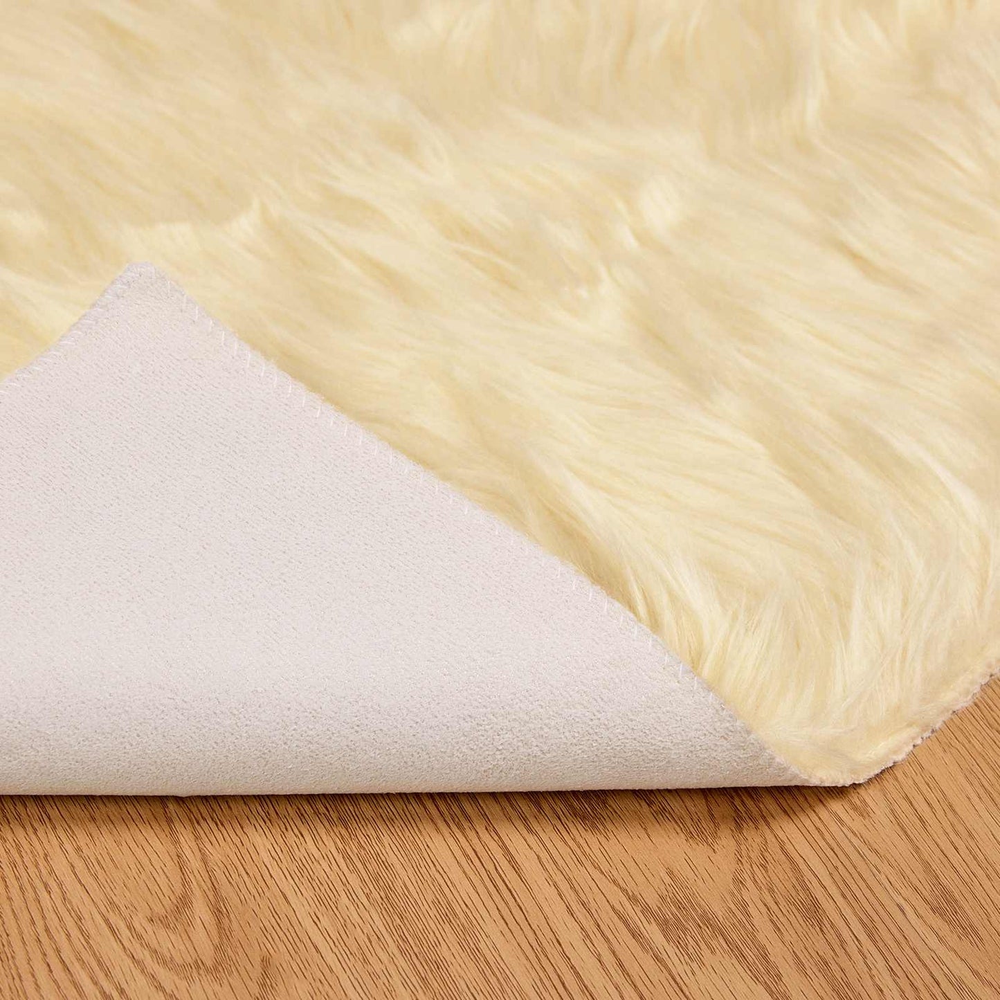 Faux Sheepskin Rug TAFALLA Cream 80 x 200 cm Polyester