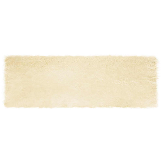 Faux Sheepskin Rug TAFALLA Cream 80 x 250 cm Polyester