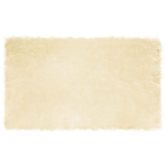Faux Sheepskin Rug TAFALLA Cream 100 x 200 cm Polyester