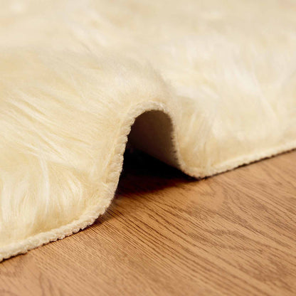 Faux Sheepskin Rug TAFALLA Cream 140 x 200 cm Polyester
