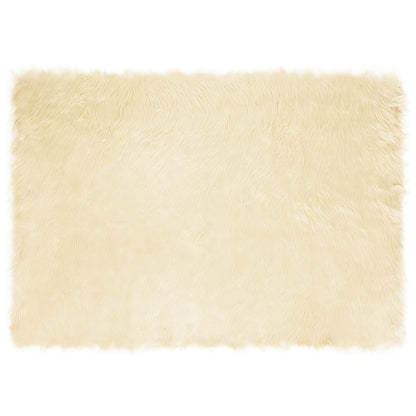 Faux Sheepskin Rug TAFALLA Cream 140 x 200 cm Polyester