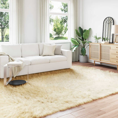 Faux Sheepskin Rug TAFALLA Cream 200 x 280 cm Polyester