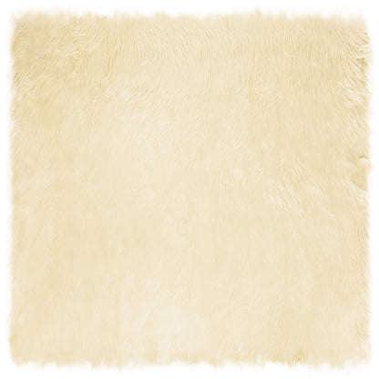 Faux Sheepskin Rug TAFALLA Cream 120 x 120 cm Polyester
