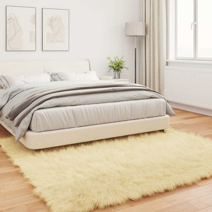 Faux Sheepskin Rug TAFALLA Cream 200 x 200 cm Polyester
