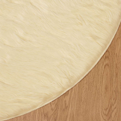 Faux Sheepskin Rug TAFALLA Cream Ø 80 cm Polyester