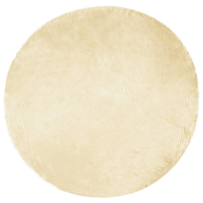 Faux Sheepskin Rug TAFALLA Cream Ø 80 cm Polyester