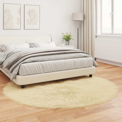 Faux Sheepskin Rug TAFALLA Cream Ø 160 cm Polyester