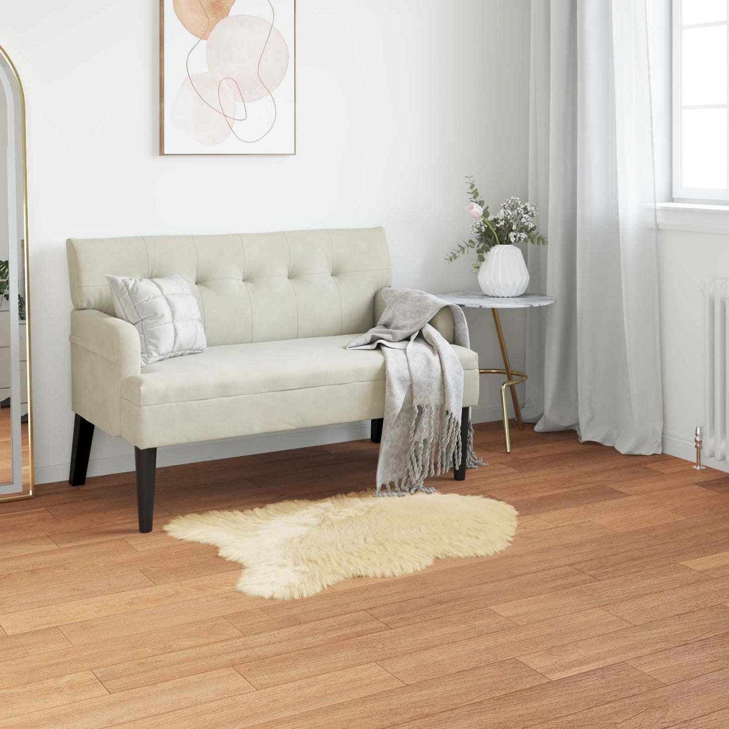 Faux Sheepskin Rug TAFALLA Cream 80 x 120 cm Polyester
