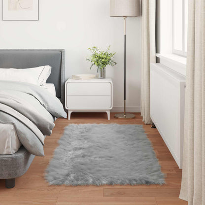 Faux Sheepskin Rug TAFALLA Grey 60 x 110 cm Polyester