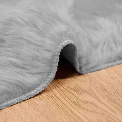 Faux Sheepskin Rug TAFALLA Grey 80 x 150 cm Polyester